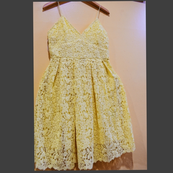 h&m yellow midi dress